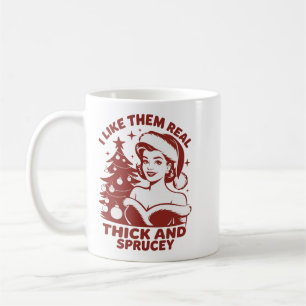 Taza De Café Me Gustan Muy Gruesos Y Coníferas Navideños Sarky