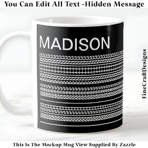 Taza De Café Me gustaría estar tejiendo & Mensaje oculto 092W