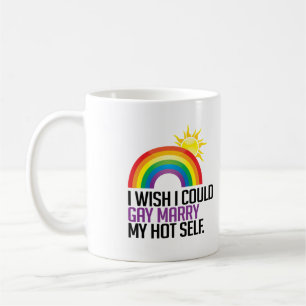 Taza De Café Me gustaría poder casarme gay conmigo mismo/a