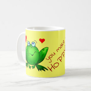 Taza De Café Me Haces Saltarín Ranas Verdes Divertidas Lindas