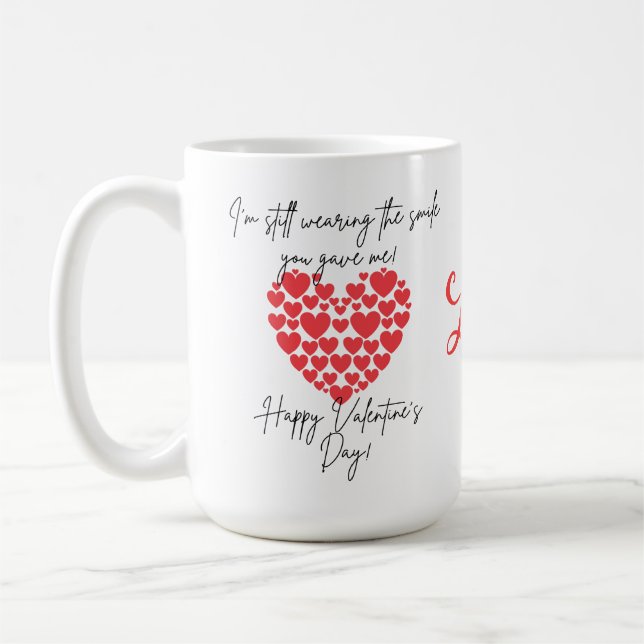 Taza De Café Me haces sonreír San Valentín (Izquierda)