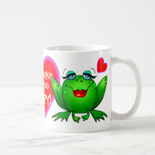 Taza De Café Me Haces Tan Saltarín Ranas Felices Verdes Corazon