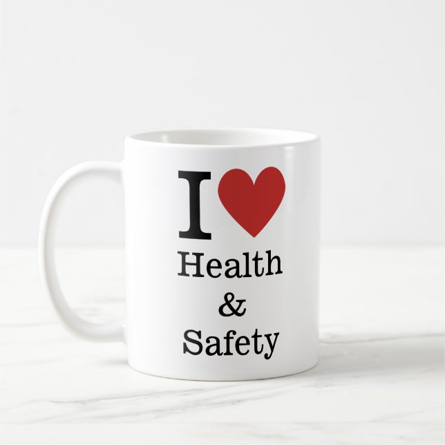 Taza De Café Me ❤️ la salud y la seguridad MUG (Izquierda)