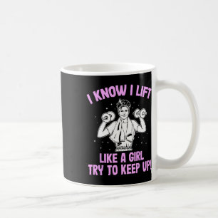 Taza De Café Me Levanto Como Una Mujer De Halterofilia Chica