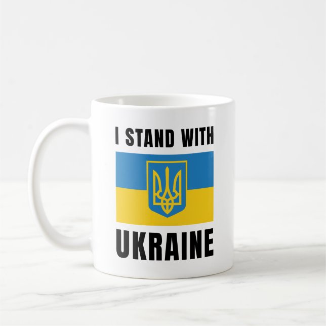 Taza De Café Me mantengo con Ucrania (Izquierda)
