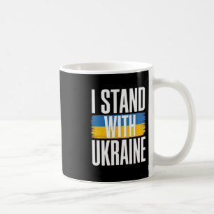Taza De Café Me mantengo con Ucrania Bandera ucraniana en negri