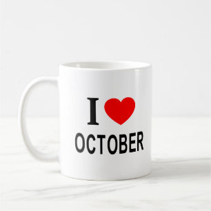 Taza De Café Me ❤️ OCTUBRE Amo OCTUBRE Me encanta OCTUBRE