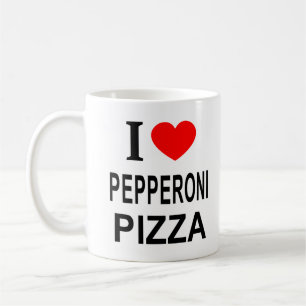 Taza De Café Me ❤️ PIZZA DE PEPERONI Me encanta la pizza de pep