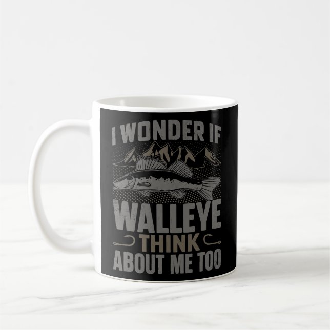 Taza De Café Me Pregunto Si Walleye Piensa En Mí Gracioso (Izquierda)