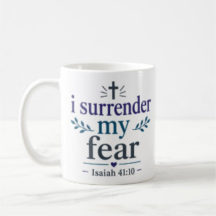 Taza De Café Me rindo mi miedo Versículo bíblico inspirador