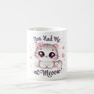 Taza De Café Me tenías en Meoow Kawaii Cat Mug Cute Kitty Rosa