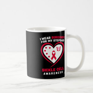 Taza De Café Me visto de burgundy por mi padrastro Sickle Cell 
