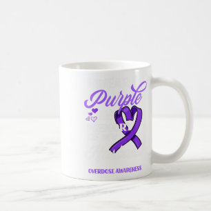 Taza De Café Me visto de púrpura en memoria de mi esposo sobred