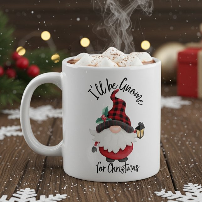 Taza De Café Me voy a quedar para Navidades en vacaciones diver (I'll Be Gnome for Christmas Fun Holiday Coffee Mug)