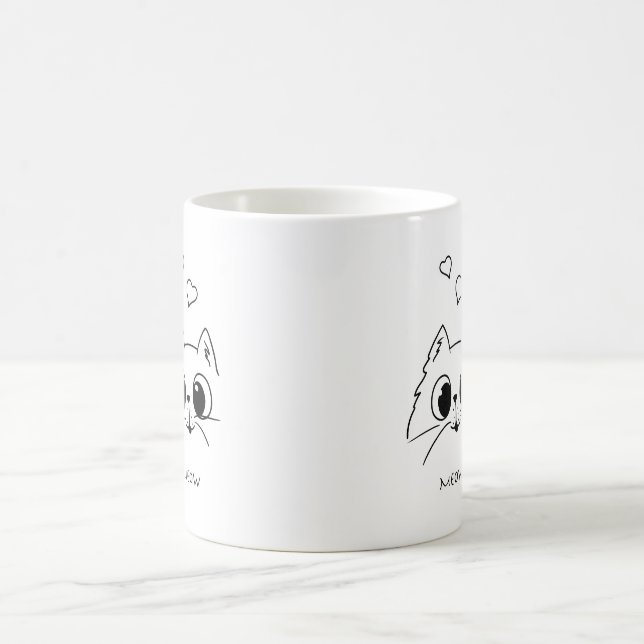 Taza De Café MEA Para Los Amantes Del Gato Divertido (Centro)
