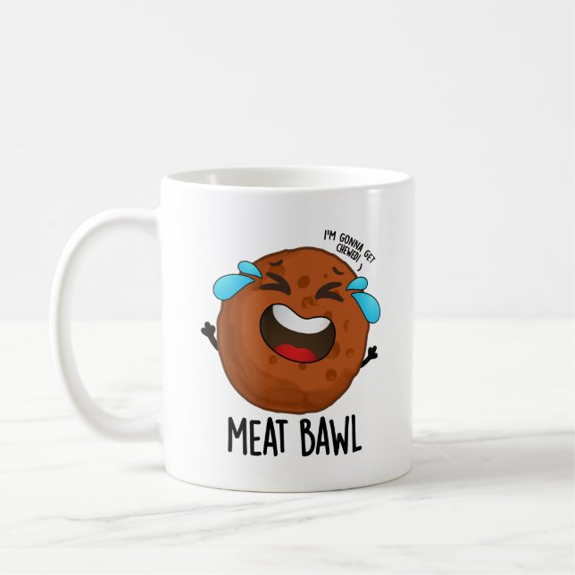 Taza De Café Meat-bawl Funny Meatball Pun (Izquierda)