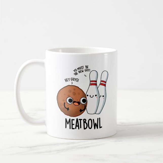 Taza De Café Meatbowl Funny Meatball Pun (Izquierda)