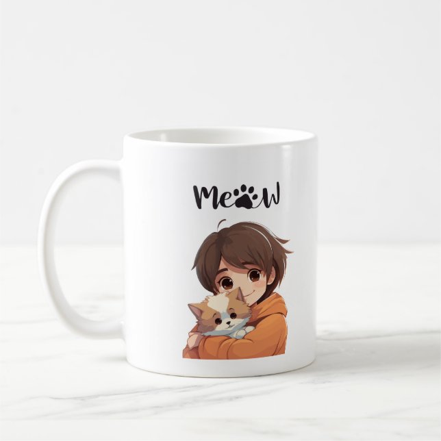 Taza De Café Meaw' Mug para los amantes del gato (Izquierda)