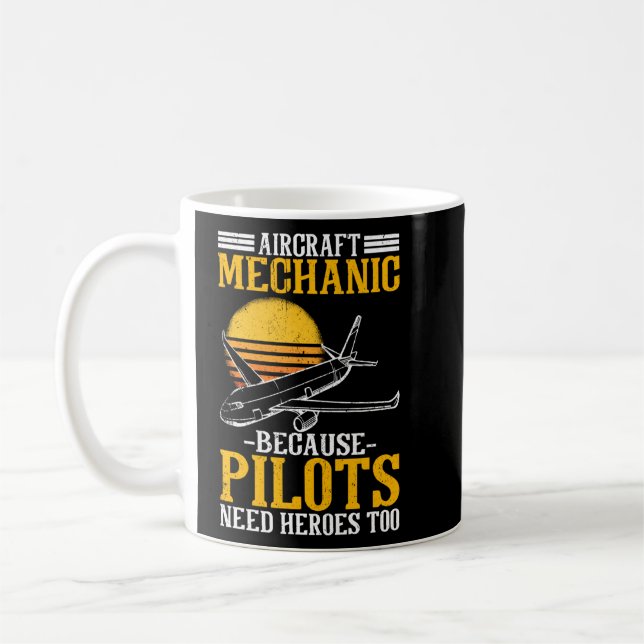 Taza De Café Mecánico De Aeronaves Porque Los Pilotos También N (Izquierda)