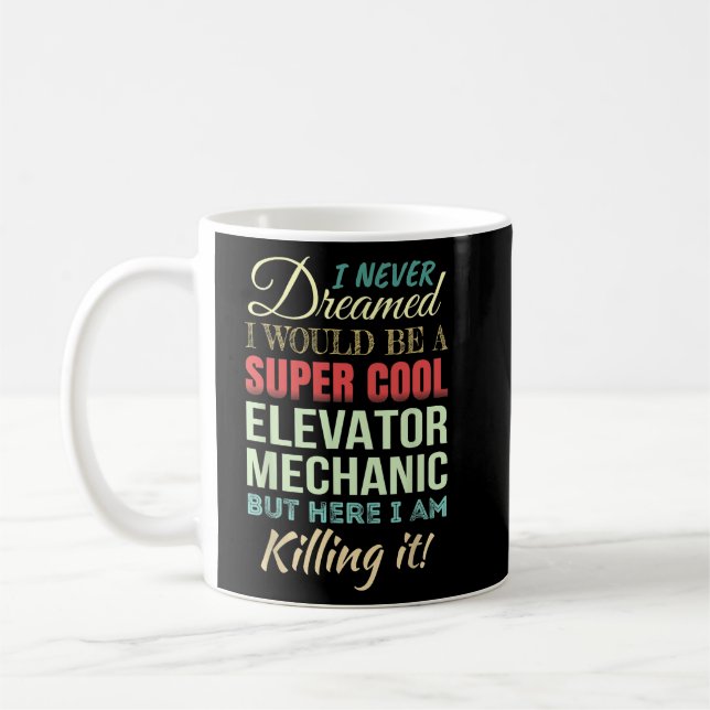 Taza De Café Mecánico de Ascensores Divertido (Izquierda)