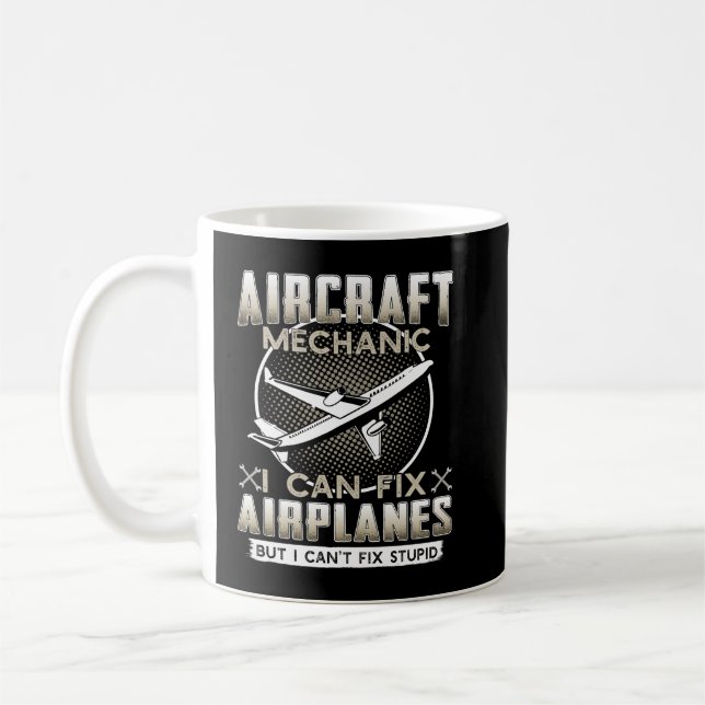 Taza De Café Mecánico de aviones puedo arreglar aviones pero no (Izquierda)