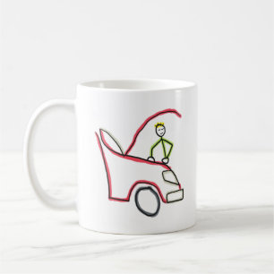 Taza De Café Mecánico de Coches Stickman