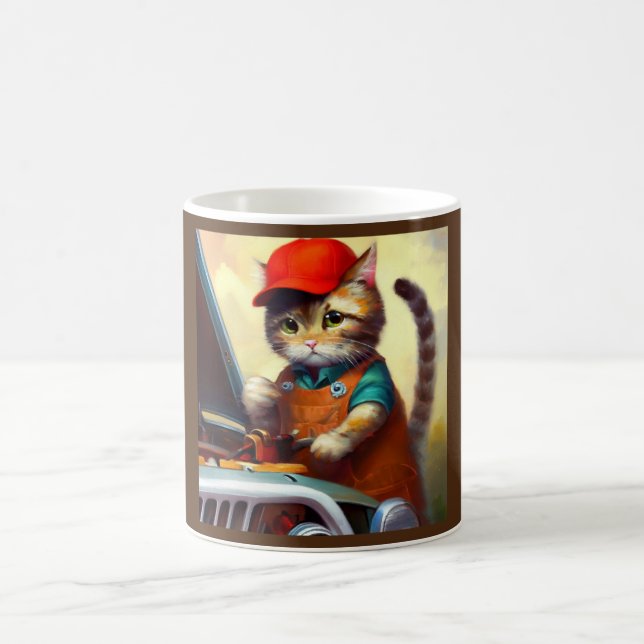 Taza De Café Mecánico De Gatos (Centro)