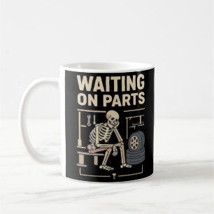 Taza De Café Mecánico Esqueleto Esperando Piezas Automotriz