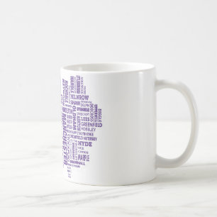 Taza De Café Mecanografíe el mapa de mayor Manchester