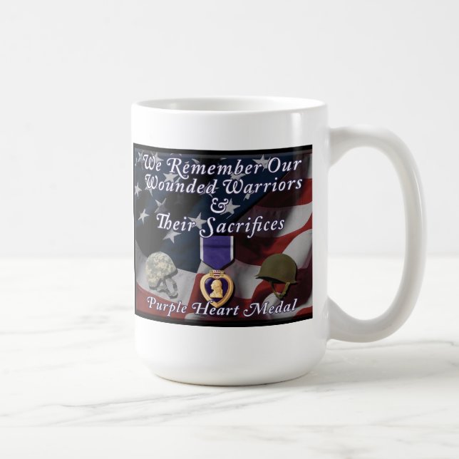 Taza De Café Medalla del Corazón Púrpura (Derecha)