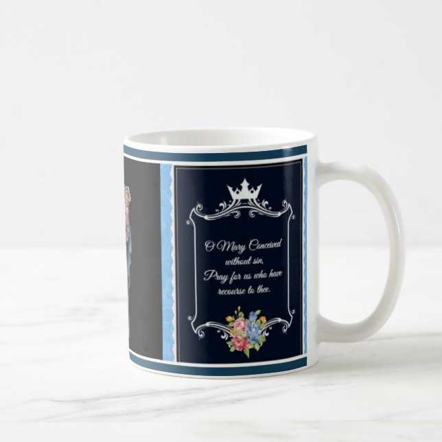 Taza De Café Medalla milagrosa del Virgen María católico (Derecha)