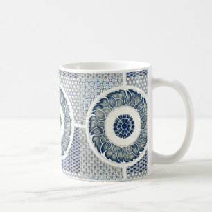 Taza De Café Medallón Chino: Chinoiserie Azul Índigo