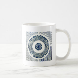 Taza De Café Medallón Chino: Chinoiserie Azul Índigo