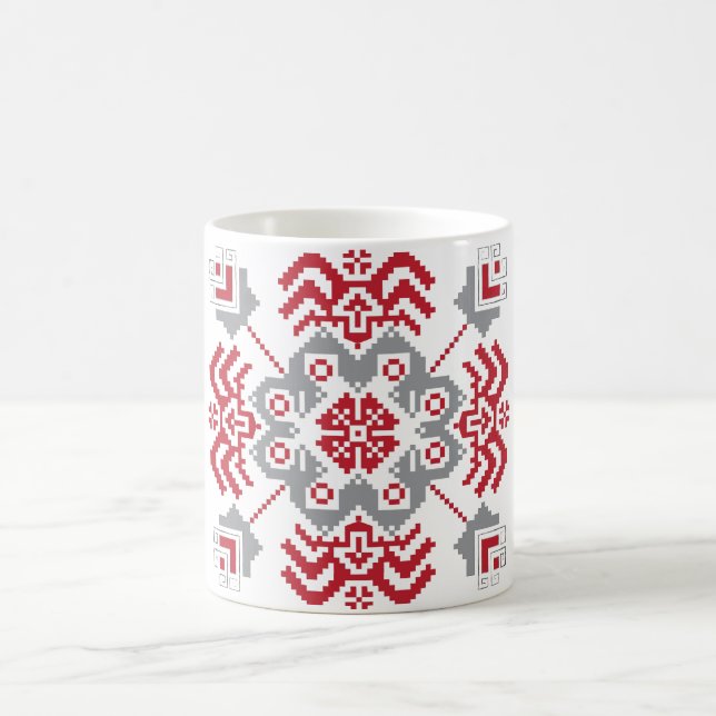 Taza De Café Medallón de arte folclórico de Auseklis de Letonia (Centro)
