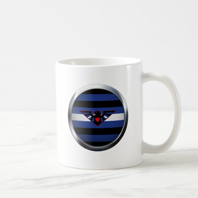 TAZA DE CAFÉ MEDALLÓN DE CUERO DEL ORGULLO DE EAGLE (Derecha)