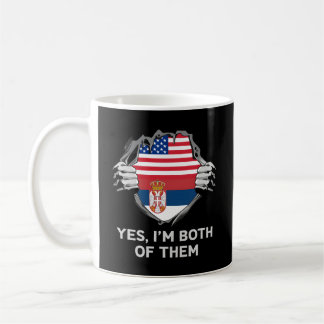 Taza De Café Media Americana Media Serbia Bandera S