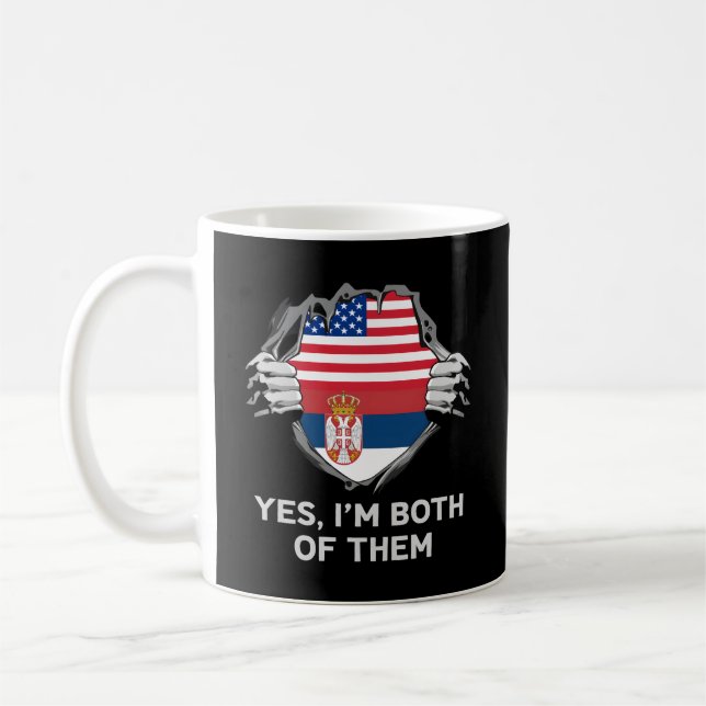 Taza De Café Media Americana Media Serbia Bandera S (Izquierda)