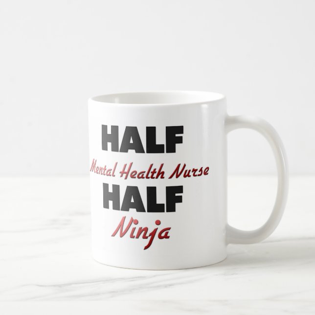 Taza De Café Media enfermera de salud mental medio Ninja (Derecha)