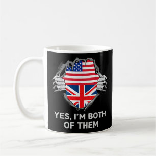 Taza De Café Media estadounidense mitad británica bandera de In