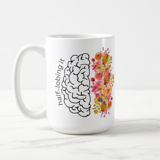 Taza De Café Media Lobing It (Bolla de Cerebro y Florales Acuát (Izquierda)