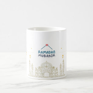 Taza De Café Media Luna Islámica Ramadán Kareem Arte tipográfic