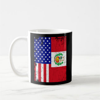 Taza De Café Media peruana norteamericana mitad peruana bandera