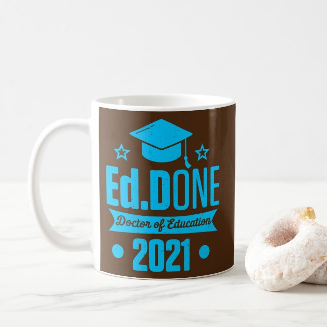 Taza De Café Médica de Educación 2021 Doctorado Graduación (Con donut)