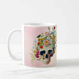 Taza De Café Médica de flores de cráneo de anatomía médica de é