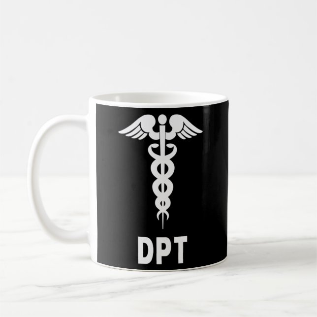 Taza De Café Médica De La Terapia Física Símbolo Dpt Caduceus (Izquierda)