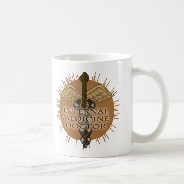 Taza De Café Médica de Medicina Interna Caduceus mug (Derecha)