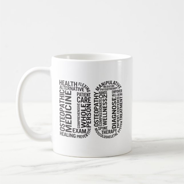 Taza De Café Médica de Medicina Osteopática DO Osteopatía (Izquierda)