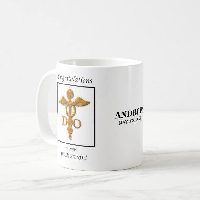 Taza De Café Médica de Osteopatía Graduación Felicidad (Anverso izquierdo)