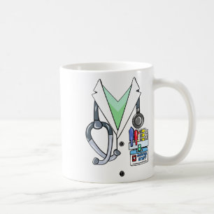 Taza De Café Médica divertida White Lab Costume de Médica de Ha