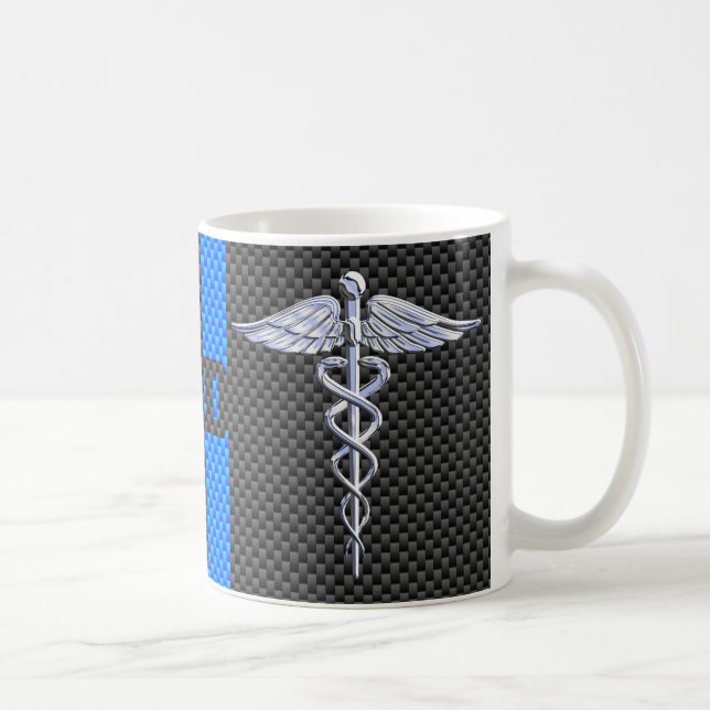 Taza De Café Médica médico MD Caduceus Fibra de Carbono (Derecha)